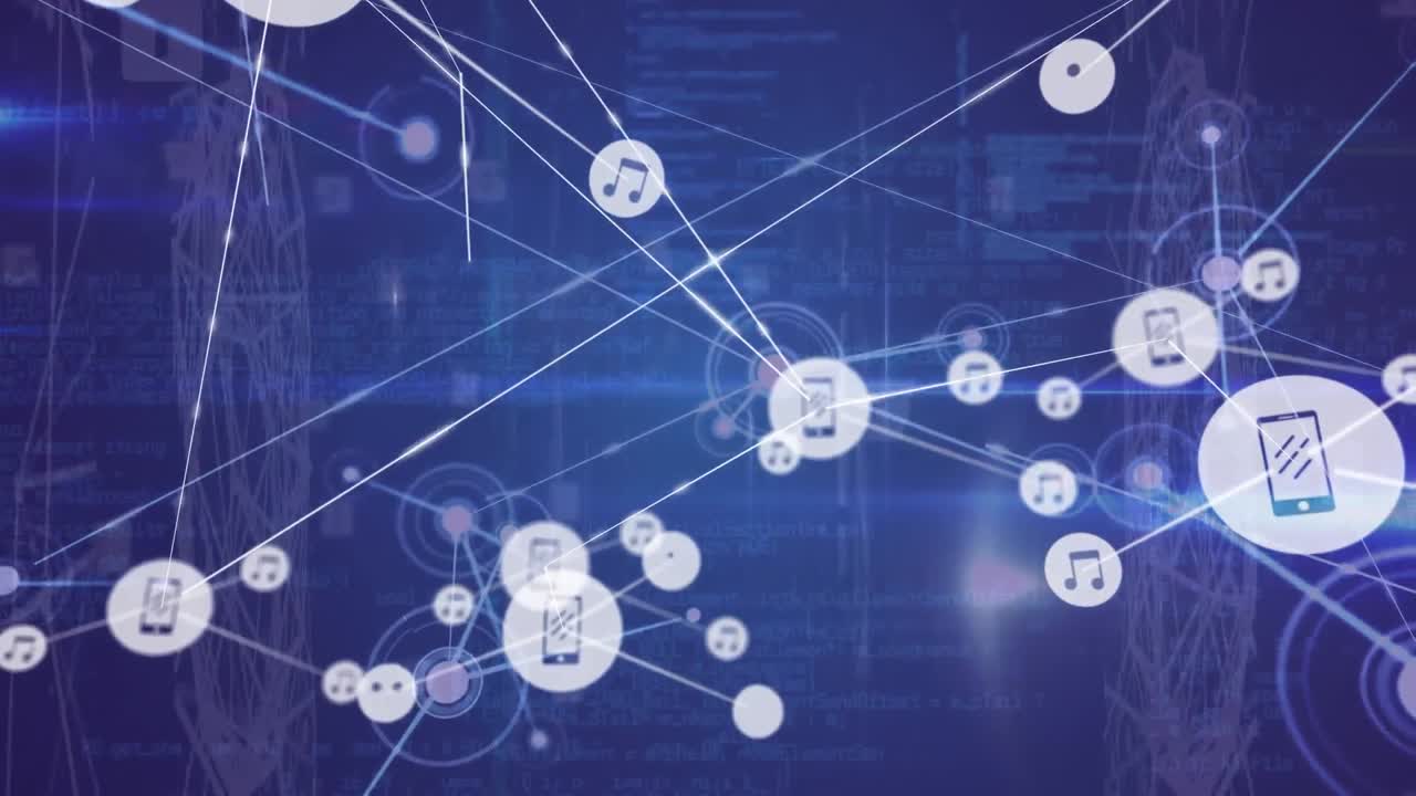 연결 네트워크를 통해 데이터 처리의 애니메이션