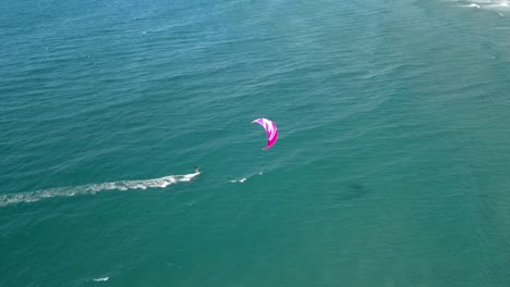 kite surfer filmed with a drone