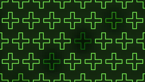 glowing green cross pattern on a black grid