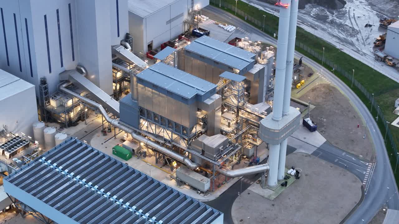 Enfinium ferrybridge UK Decarbonisation power stations drone,aerial evening dusk