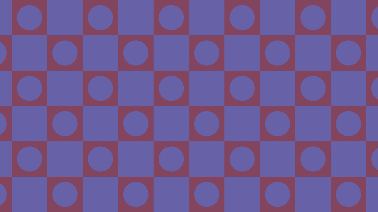 Motivo animato astratto con tessere geometriche. Forme multicolori in un mosaico dinamico minimale. Sfondo motion graphic in design piatto