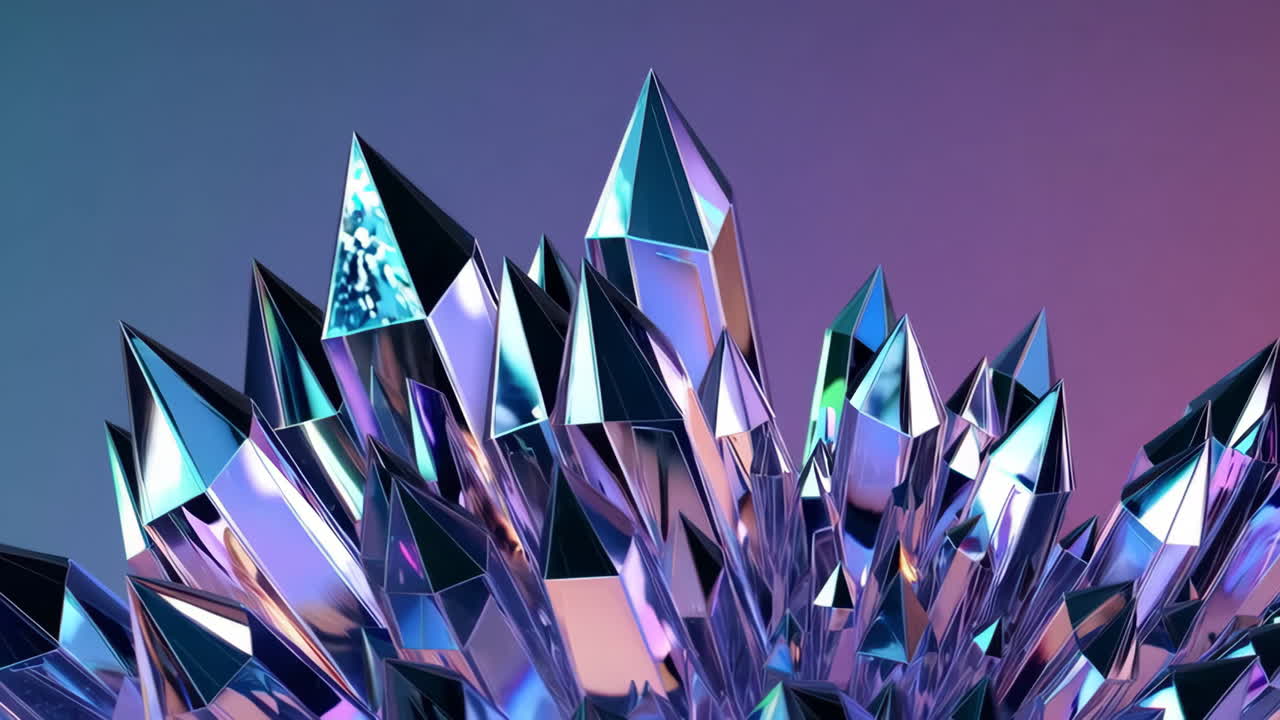 A cluster of iridescent geometric crystals