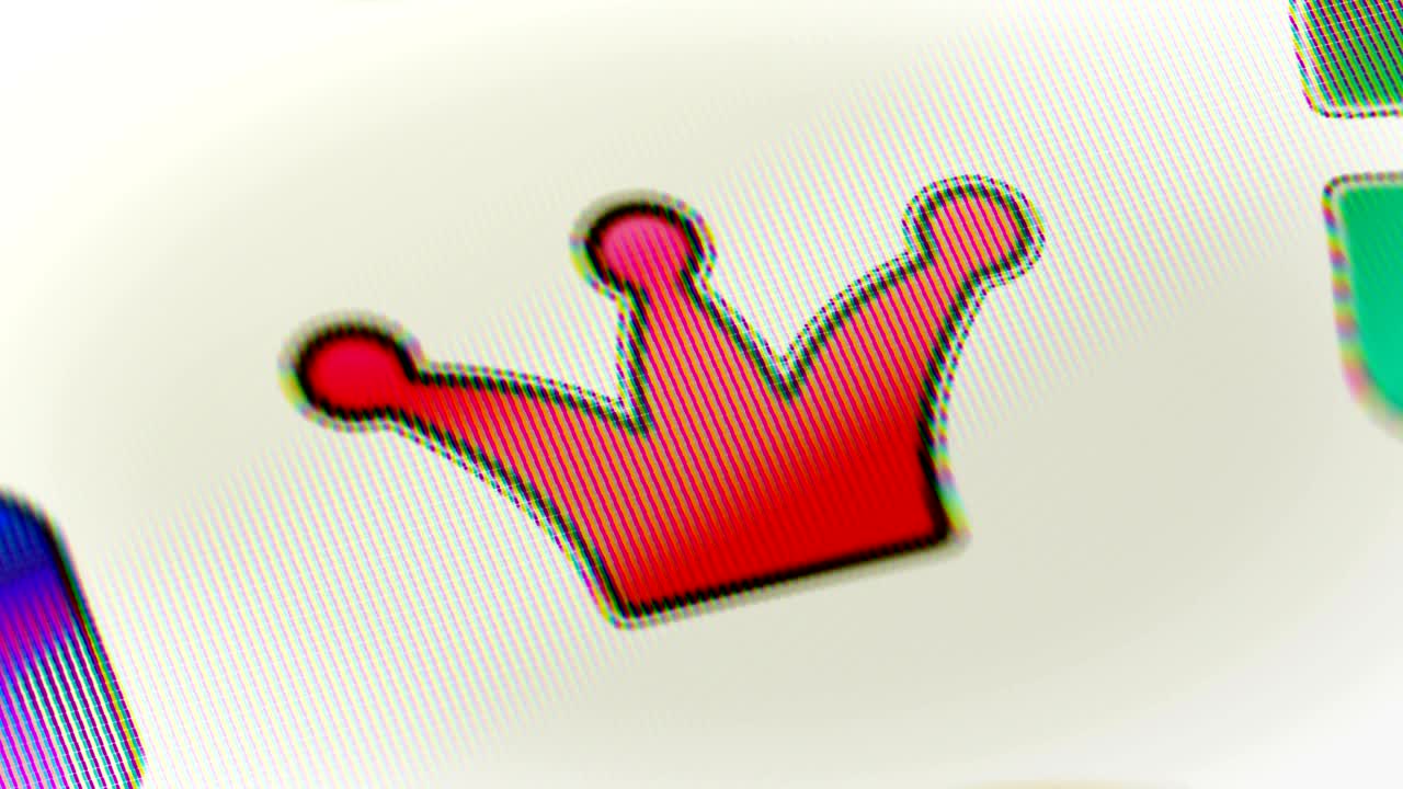 Crown icon on the screen. Looping.