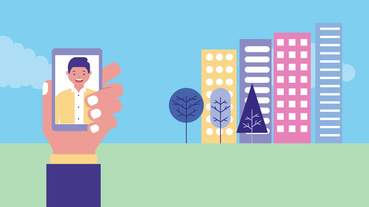 스마트폰 아바타 캐릭터의 사업가