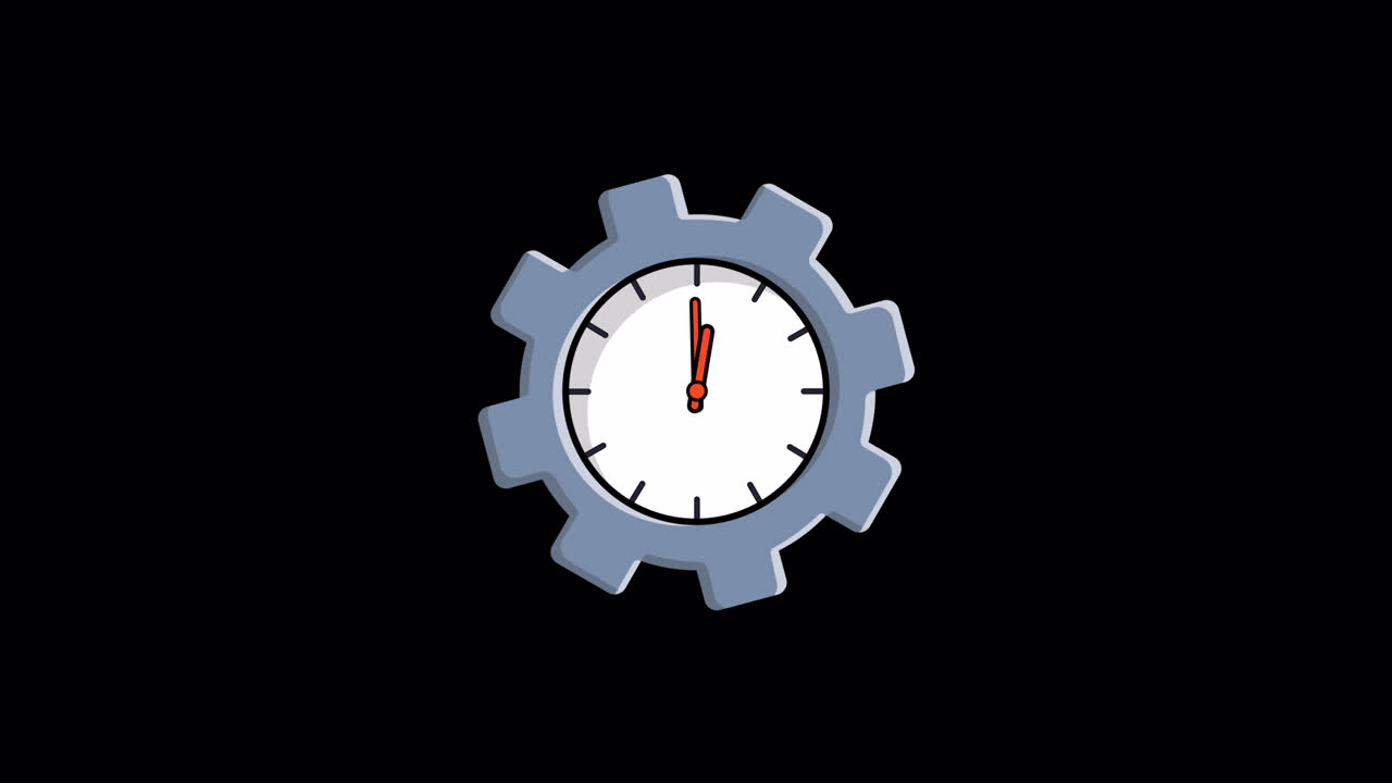 Animated Clock Face Inside a Moving Gear