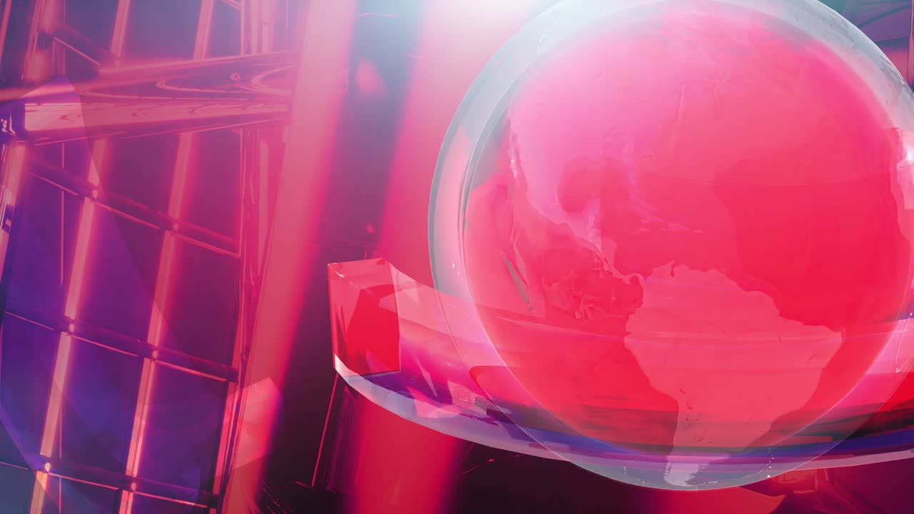 el mundo de las noticias de fondo bucle, mundo digital noticias de última hora estudio de fondo render 3d