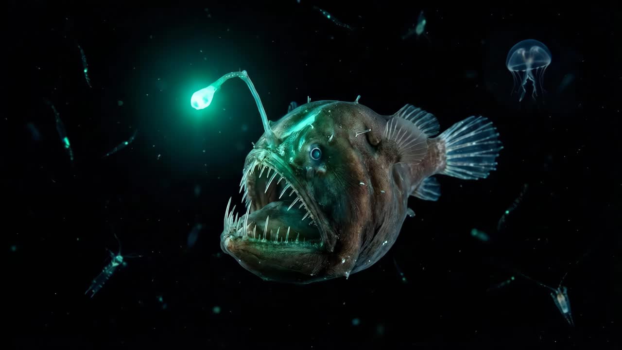 Poisson-pêcheur : un prédateur des profondeurs avec un leurre bioluminescent