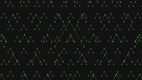 green triangular pattern forming letter 'a' on black background