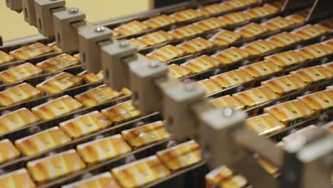 rows of fresh juice cartons moving along automated production line