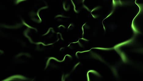 ondas de audio de fantasía verde en el gradiente negro