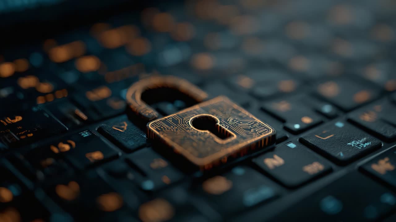 A Close-Up of a Lock Symbolizing Security on a Computer Keyboard, Highlighting the Importance of Cybersecurity and Data Protection in Today's Digital Age