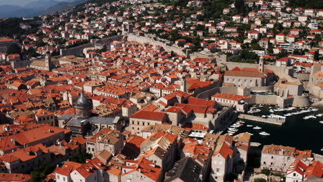 Dubrovnik---Croatian-City-On-The-Adriatic-Sea,-In-The-Region-Of-Dalmatia---drone-shot