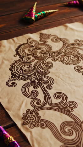 henna design on paper