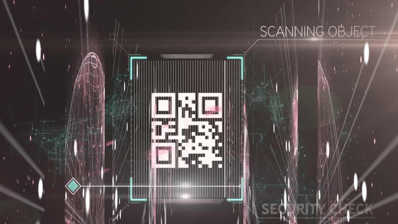 QR code scanner against screens of network of connections
