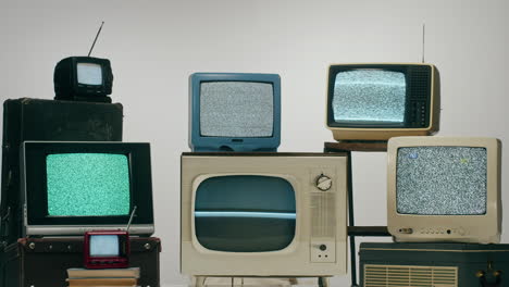 collection of vintage televisions