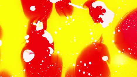 abstract liquid art with yellow and red colors