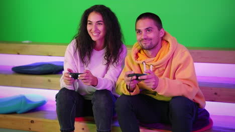 couple enjoying video game session