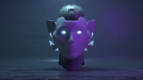 cabeza de robot futurista