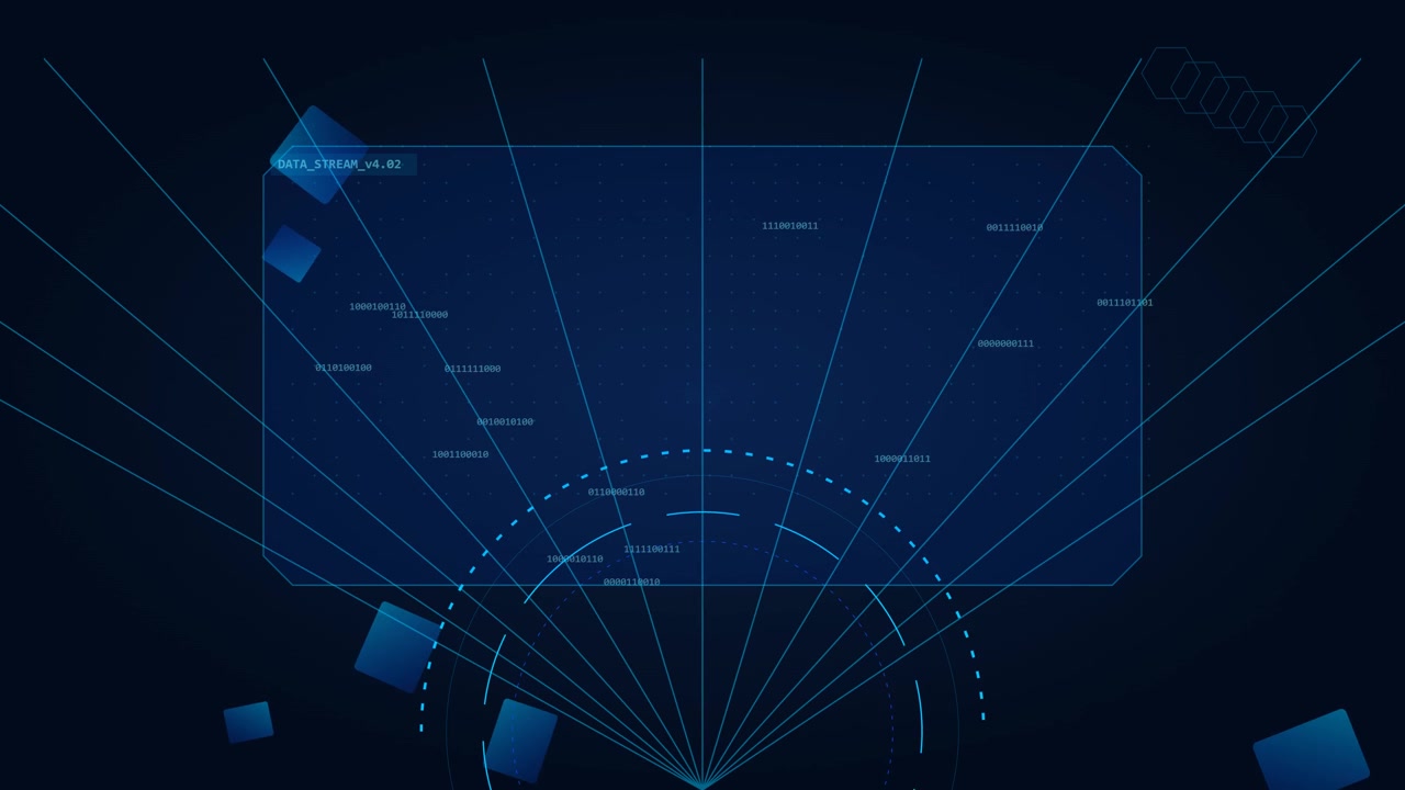 Digital Data Stream Interface with Binary Code and Radar Scan