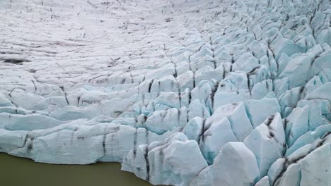 amazing aerial view of tidewater glacier in iceland