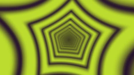 abstract distorted digital neon polygon shapes tunnel background. blurred futuristic sparkling animation pattern that moves forward of green and violet changing colors. technology and cyber concept