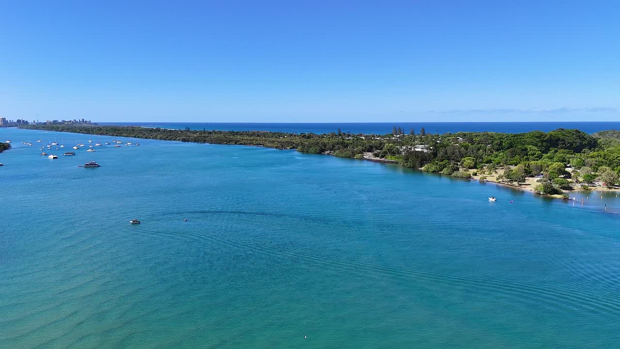 울창한 초록색과 물이 있는 평온한 강 풍경