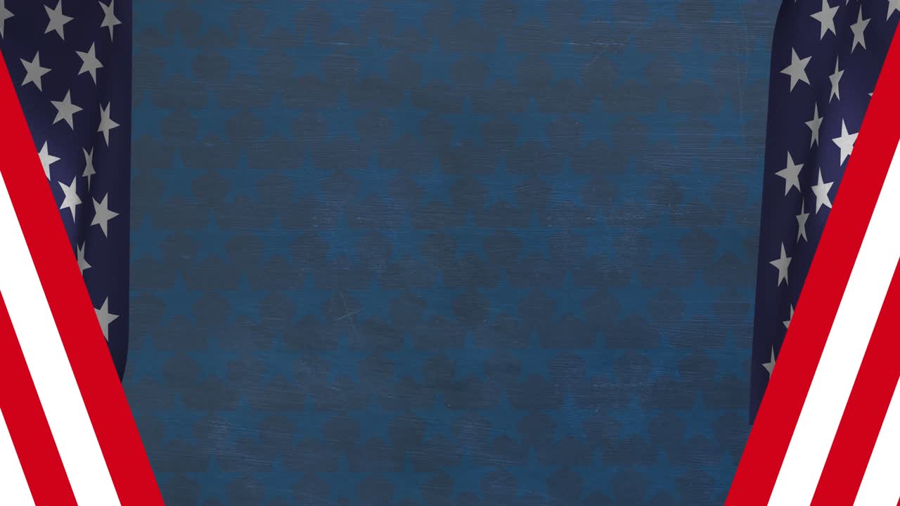 animación de la bandera de los estados unidos de américa con espacio de copia en fondo azul oscuro
