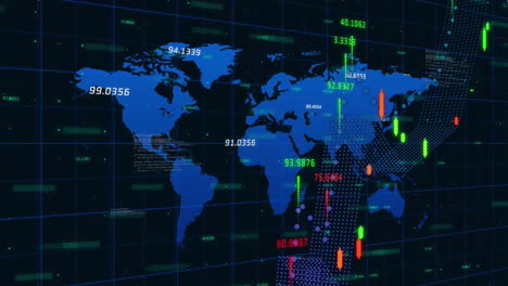 Animation-Von-Netzwerken-Und-Digitaler-Datenverarbeitung-über-Einer-Weltkarte