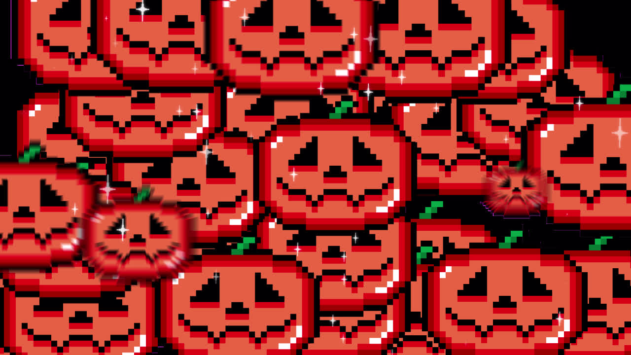 Pixel art pop up Halloween jack o lantern Transitions. 1080p - 30 fps - Alpha Channel (5).mov