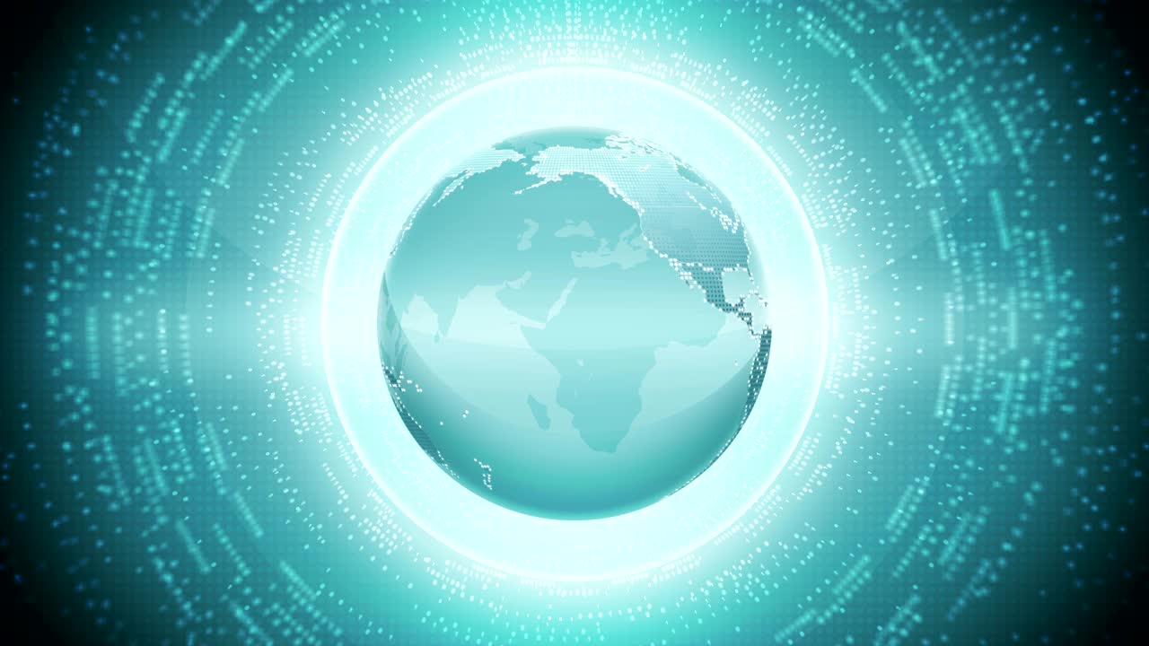 블루글로브 어스 (blue globe earth) 는 이진 코드 숫자를 가진 추상적인 애니메이션이다.