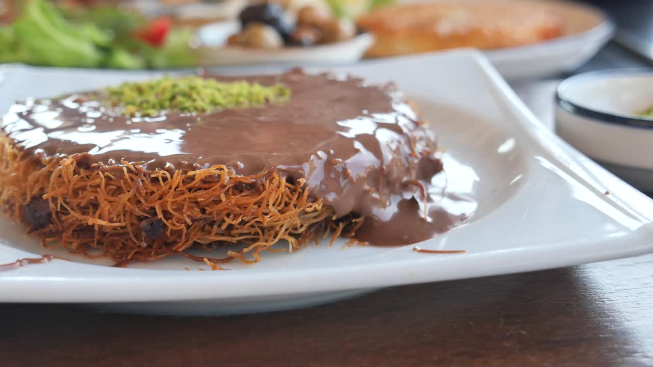 Kanafeh with Chocolate and Pistachios