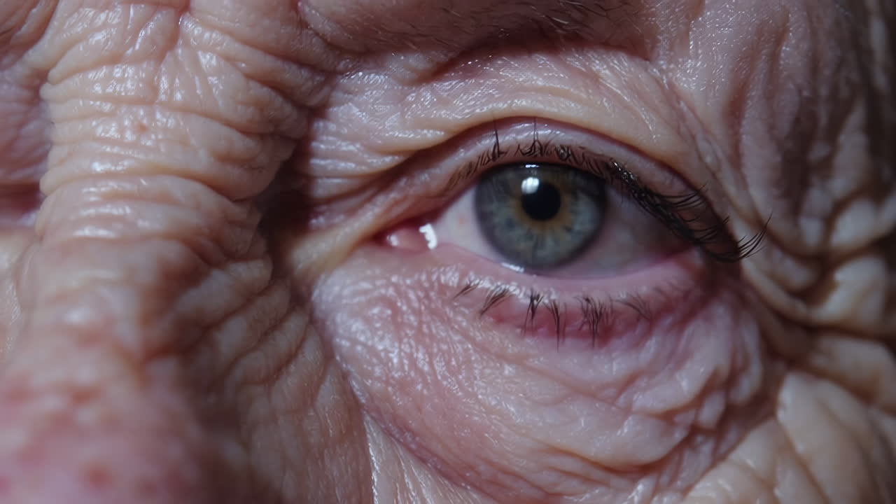 Detailed Close-up of an Elderly Person's Eye
