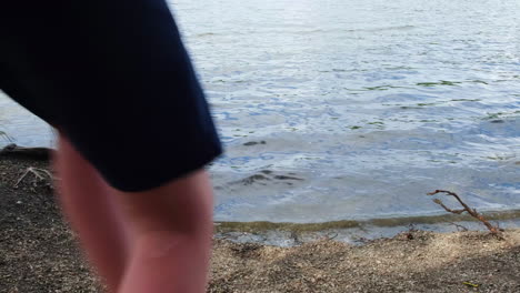 boy splashing in a lake