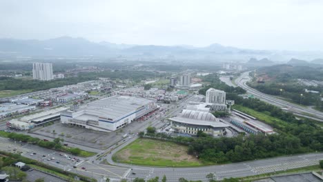 aerial flight towards the central bus station in malaysia