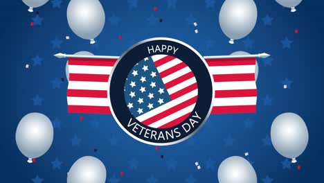 united states of america celebration animated card with usa flag and balloons helium