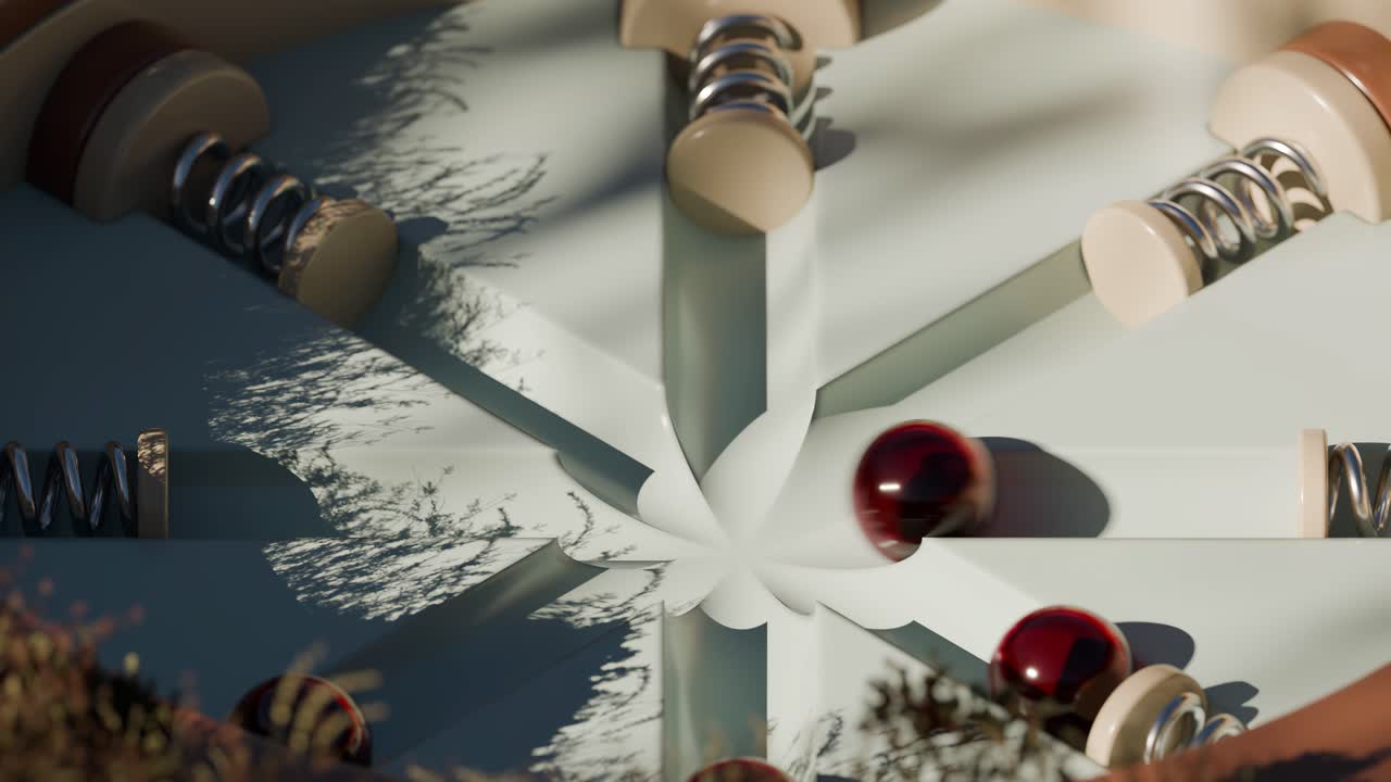 A mesmerizing marble run with springs and balls