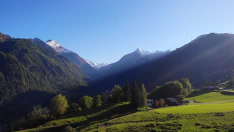 snow-capped mountain of kitzsteinhorn from the viewpoint of maiskogel in austria