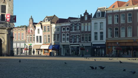 city plaza near gouda town hall in markt, gouda, south holland, netherlands