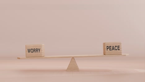 worry and peace balancing on seesaw