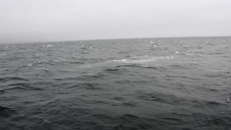 open ocean on a cloudy stormy day with rough waves