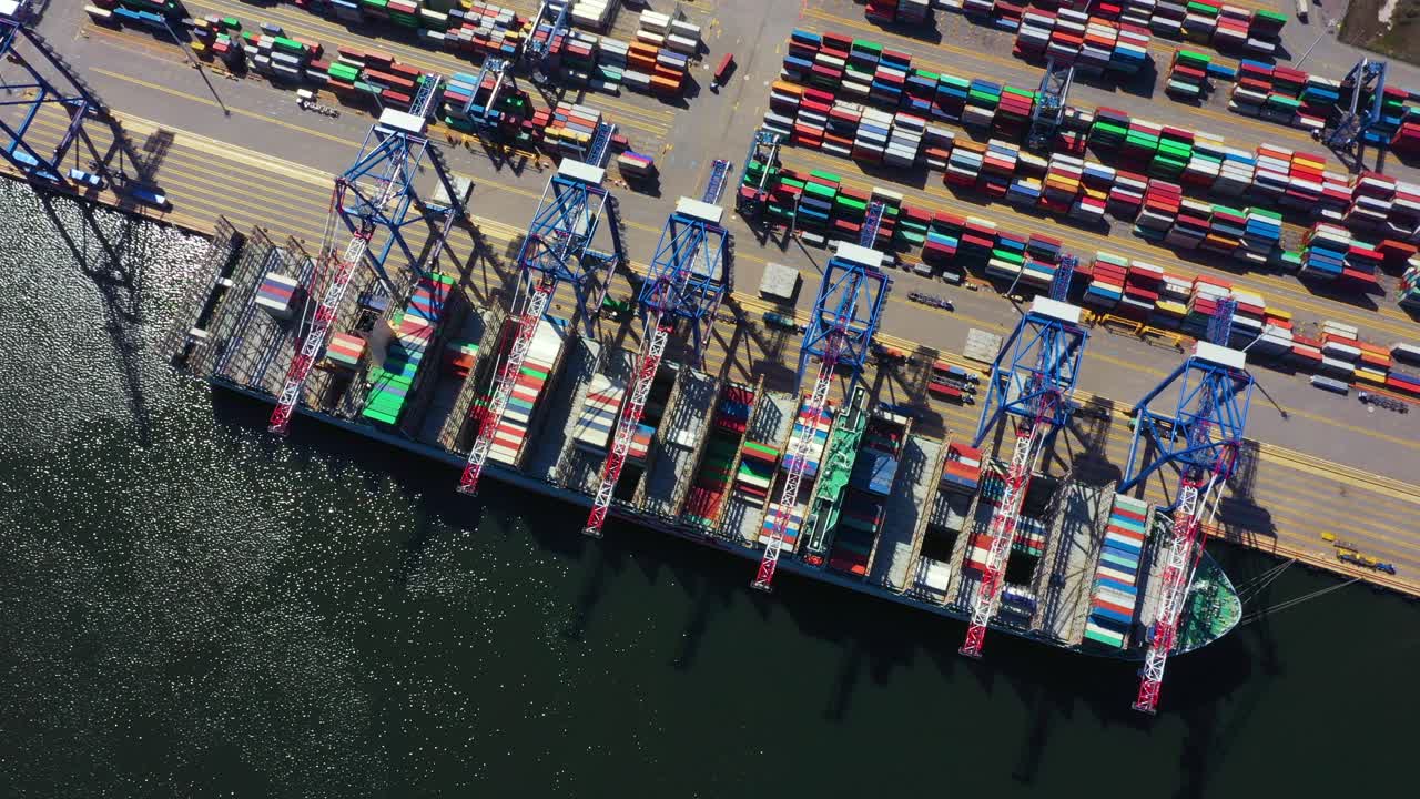 buque portacontenedores en el negocio de exportación e importación y logística