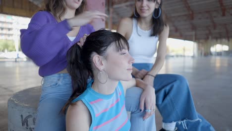 young women friends outdoors