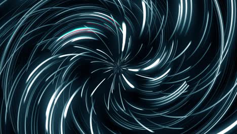 Looped animation. Radial line of randomly moving from the center of the spiral tunnel