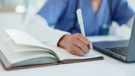 writing, doctor or woman with online consultation