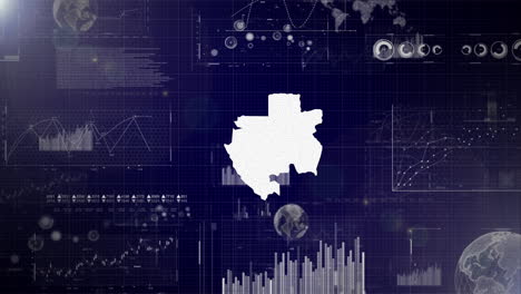 gabon country corporate background with abstract elements of data analysis charts i showcasing data analysis technological video with globe,growth,graphs,statistic data of gabon country