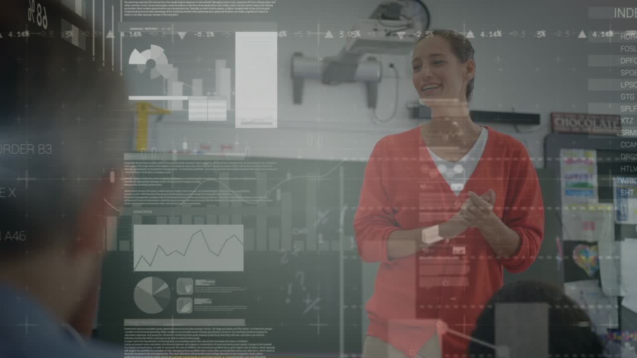 Animation of data processing over diverse schoolchildren learning with teacher