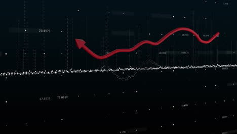 animación del procesamiento de datos estadísticos contra un fondo negro