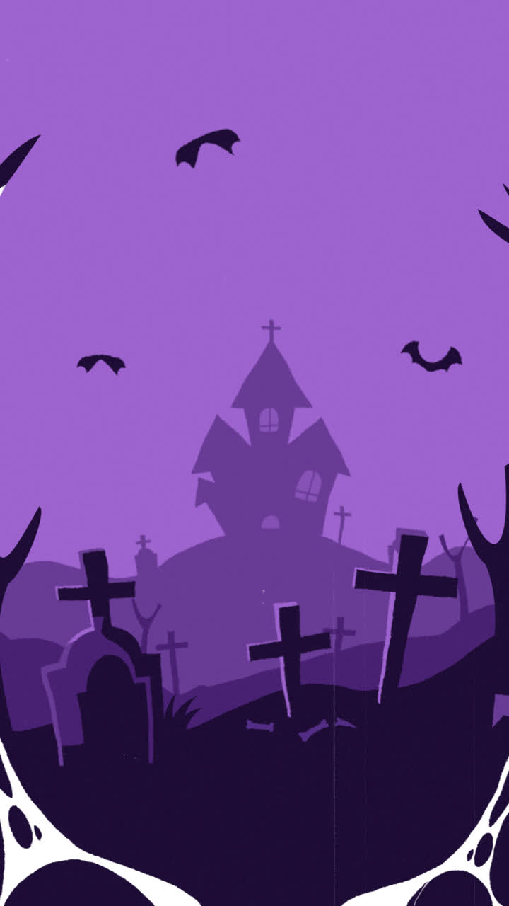 An animation of Flat background for halloween season
