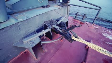 anchor winch on a tugboat deck