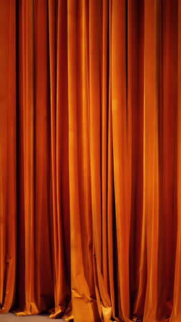 orange velvet theatre curtains